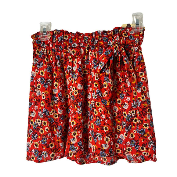 New BOG Collective Short Set in Orange Red Multicolored Floral Size Medium - Picture 3 of 6